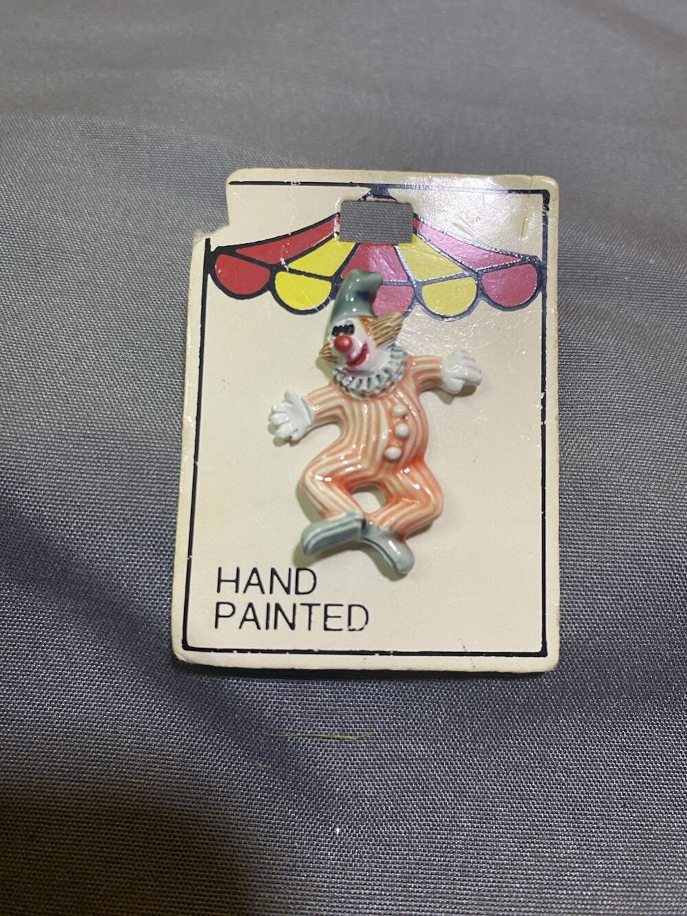 Colorful Clown Brooch Pin - Hand Painted - Brand New